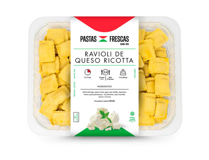 Ravioli de Queso Ricotta y Masa de Espinacas 450 G